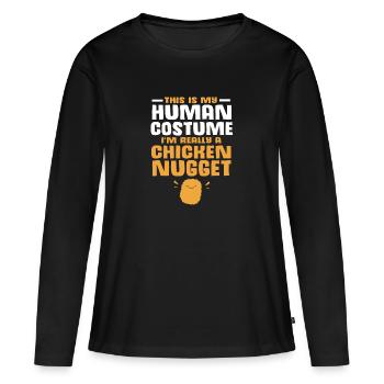 Chicken Nuggets - Women's Premium Organic Long Sleeve Shirt - black - Front - Julia (174cm)