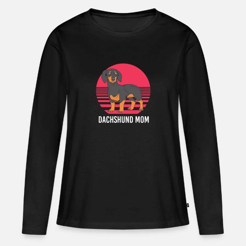 Dackel - Frauen Premium Bio Langarmshirt - Schwarz