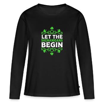 Shenanigan - Women's Premium Organic Long Sleeve Shirt - black - Front - Julia (174cm)