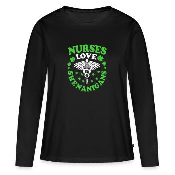Manigance - T-shirt manches longues Premium bio Femme - noir - Devant - Julia (174cm)