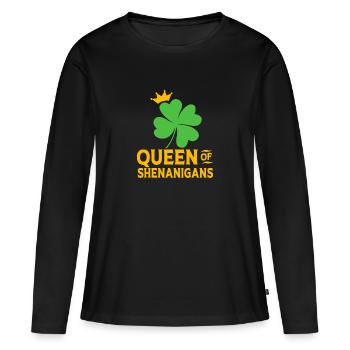 Shenanigan - Women's Premium Organic Long Sleeve Shirt - black - Front - Julia (174cm)