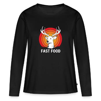 Jäger Jagen - Frauen Premium Bio Langarmshirt - Schwarz - Vorne - Julia (174cm)