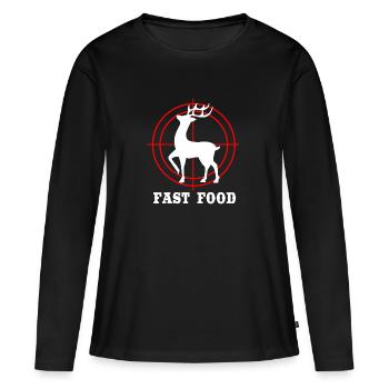 Jäger Jagen - Frauen Premium Bio Langarmshirt - Schwarz - Vorne - Julia (174cm)