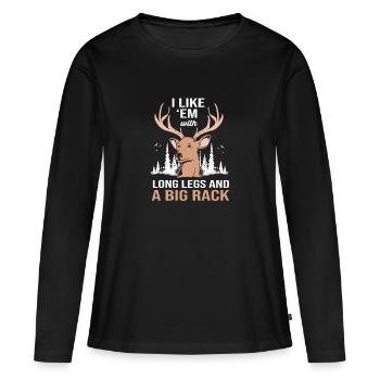 Jäger Jagen - Frauen Premium Bio Langarmshirt - Schwarz - Vorne - Julia (174cm)