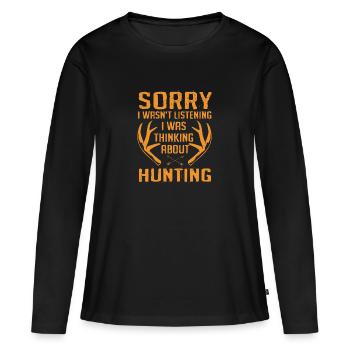 Jäger Jagen - Frauen Premium Bio Langarmshirt - Schwarz - Vorne - Julia (174cm)