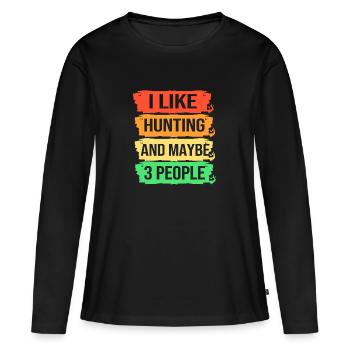 Jäger Jagen - Frauen Premium Bio Langarmshirt - Schwarz - Vorne - Julia (174cm)