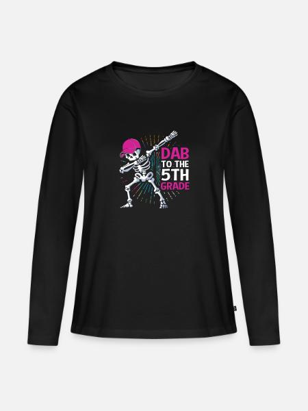 5. Klasse - Frauen Premium Bio Langarmshirt - Schwarz