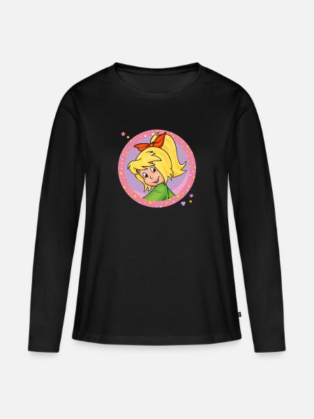 Bibi Blocksberg lächelt fröhlich - Frauen Premium Bio Langarmshirt - Schwarz