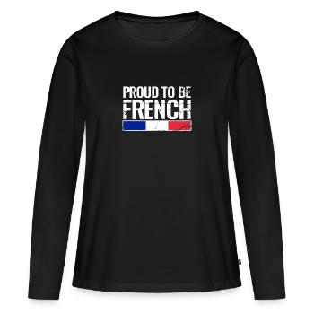 Proud To Be French France French French - Women's Premium Organic Long Sleeve Shirt - black - Front - Julia (174cm)