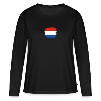 Pays-Bas Drapeau néerlandais néerlandais - T-shirt manches longues Premium bio Femme - noir - Devant - Julia (174cm)