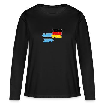Botswana Allemagne Drapeau allemand Botswana - T-shirt manches longues Premium bio Femme - noir - Devant - Julia (174cm)