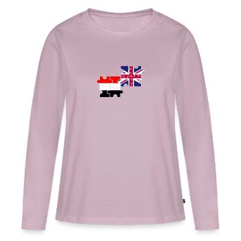 Yémen Drapeau britannique Yéménite britannique - T-shirt manches longues Premium bio Femme - rose poudré - Devant - Julia (174cm)