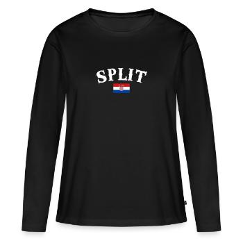 Split Croatie Drapeau croate Croate - T-shirt manches longues Premium bio Femme - noir - Devant - Julia (174cm)