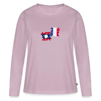 Laos Frankreich Vintage Flagge Französisch Laote - Frauen Premium Bio Langarmshirt - Altrosa - Vorne - Julia (174cm)