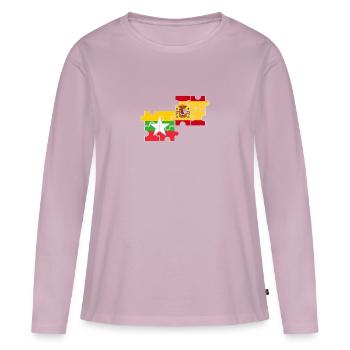 Myanmar Espagne Drapeau Espagnol Myanmare - T-shirt manches longues Premium bio Femme - rose poudré - Devant - Julia (174cm)