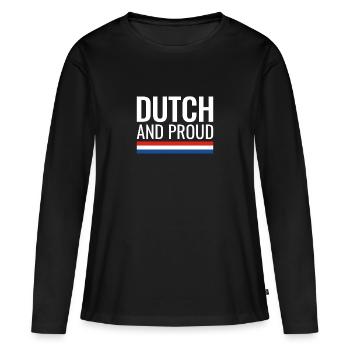 Néerlandais et fiers Pays-Bas Drapeau néerlandais - T-shirt manches longues Premium bio Femme - noir - Devant - Julia (174cm)