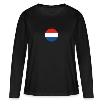 Pays-Bas Drapeau néerlandais néerlandais - T-shirt manches longues Premium bio Femme - noir - Devant - Julia (174cm)