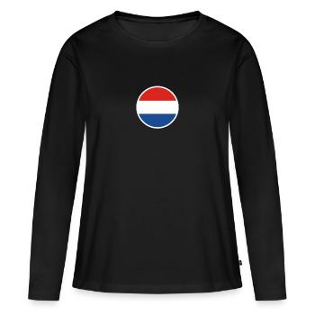 Pays-Bas Drapeau néerlandais néerlandais - T-shirt manches longues Premium bio Femme - noir - Devant - Julia (174cm)