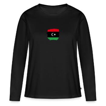Libye Vintage drapeau libyen libyen - T-shirt manches longues Premium bio Femme - noir - Devant - Julia (174cm)