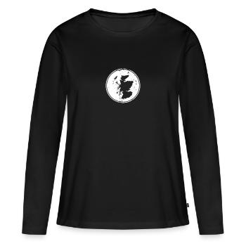 Ecosse Vintage carte écossais écossais - T-shirt manches longues Premium bio Femme - noir - Devant - Julia (174cm)