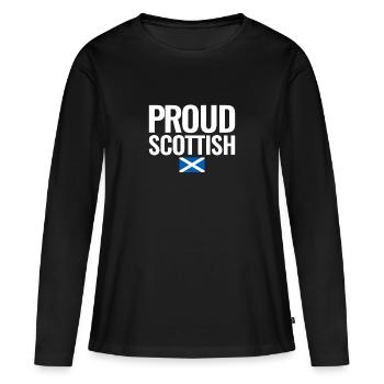 Fier drapeau écossais écossais Scots - T-shirt manches longues Premium bio Femme - noir - Devant - Julia (174cm)