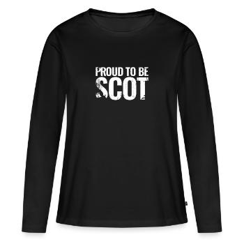 Fier d’être écossais Ecosse Vintage écossais - T-shirt manches longues Premium bio Femme - noir - Devant - Julia (174cm)