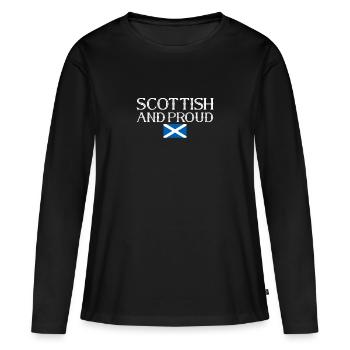 Drapeau écossais et fier de l’Écosse écossais - T-shirt manches longues Premium bio Femme - noir - Devant - Julia (174cm)