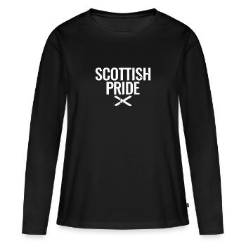 Fierté écossaise Vintage drapeau écossais écossais - T-shirt manches longues Premium bio Femme - noir - Devant - Julia (174cm)
