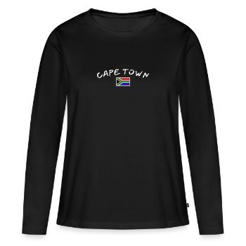 Le Cap Afrique du Sud Drapeau sud-africain - T-shirt manches longues Premium bio Femme - noir - Devant - Julia (174cm)
