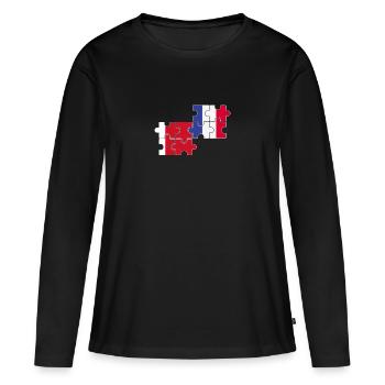 Dubaï France Drapeau français Dubaier - T-shirt manches longues Premium bio Femme - noir - Devant - Julia (174cm)