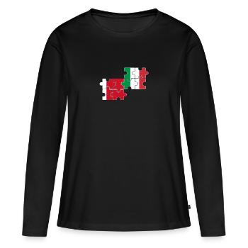 Dubaï, Italie, Drapeau, Italien, Dubaier - T-shirt manches longues Premium bio Femme - noir - Devant - Julia (174cm)