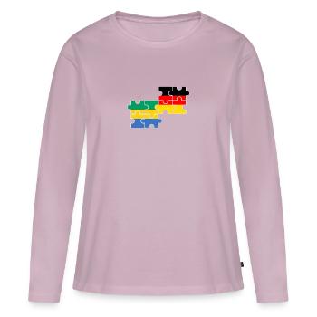 Gabon Allemagne Drapeau Gabonais allemand - T-shirt manches longues Premium bio Femme - rose poudré - Devant - Julia (174cm)