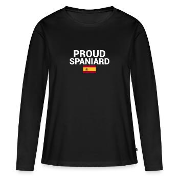 Fier Espagnol Espagne Drapeau Espagnol Espagnol - T-shirt manches longues Premium bio Femme - noir - Devant - Julia (174cm)