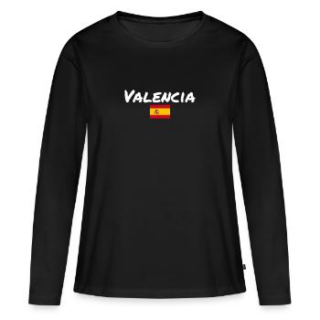 Valence Espagne Drapeau espagnol Espagnols - T-shirt manches longues Premium bio Femme - noir - Devant - Julia (174cm)