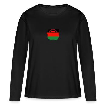 Malawi Vintage drapeau malawite Malawien - T-shirt manches longues Premium bio Femme - noir - Devant - Julia (174cm)