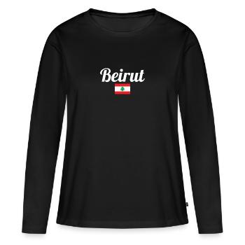 Beyrouth, Liban, Liban, Drapeau Libanais, Libanais - T-shirt manches longues Premium bio Femme - noir - Devant - Julia (174cm)
