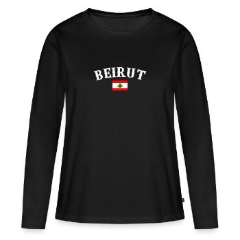 Beyrouth, Liban, Liban, Drapeau Libanais, Libanais - T-shirt manches longues Premium bio Femme - noir - Devant - Julia (174cm)