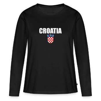 Croatie Armoiries Croatie Drapeau croate Croatie - T-shirt manches longues Premium bio Femme - noir - Devant - Julia (174cm)