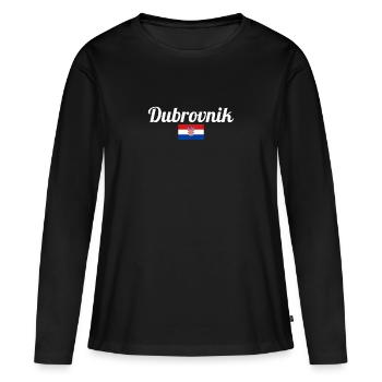 Dubrovnik, Croatie, Drapeau croate, Croatie - T-shirt manches longues Premium bio Femme - noir - Devant - Julia (174cm)