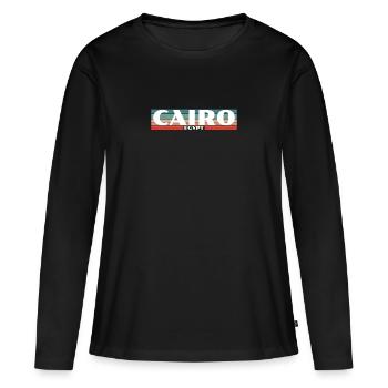 Le Caire Rétro Égypte Égypte Égypte Egypte Egyptienne Egypte - T-shirt manches longues Premium bio Femme - noir - Devant - Julia (174cm)