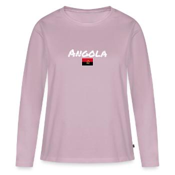 Angola Vintage drapeau angolais angolais - T-shirt manches longues Premium bio Femme - rose poudré - Devant - Julia (174cm)