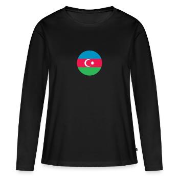 Azerbaïdjan Drapeau de l’Azerbaïdjan - T-shirt manches longues Premium bio Femme - noir - Devant - Julia (174cm)