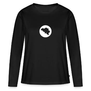 Carte de la Belgique Belges Belges - T-shirt manches longues Premium bio Femme - noir - Devant - Julia (174cm)