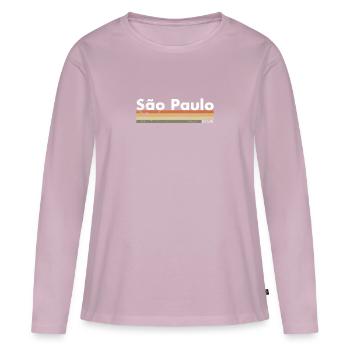 São Paulo Brazil Vintage Retro Brazilian - Women's Premium Organic Long Sleeve Shirt - dusky pink - Front - Julia (174cm)