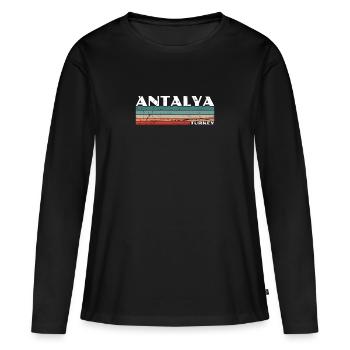 Antalya Turquie Vintage Turc Turc - T-shirt manches longues Premium bio Femme - noir - Devant - Julia (174cm)