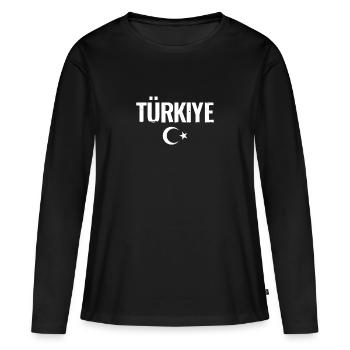 Turquie Vintage Turquie Turc Turc - T-shirt manches longues Premium bio Femme - noir - Devant - Julia (174cm)
