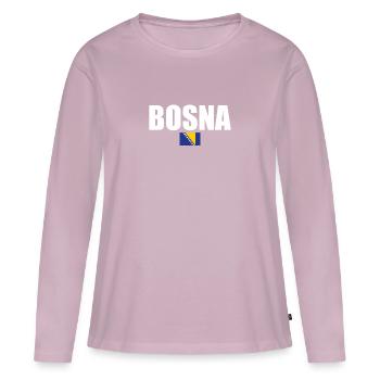 Bosna Bosnia Bosnian Flag Bosnians - Women's Premium Organic Long Sleeve Shirt - dusky pink - Front - Julia (174cm)