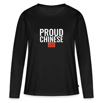 Fier drapeau chinois chinois - T-shirt manches longues Premium bio Femme - noir - Devant - Julia (174cm)