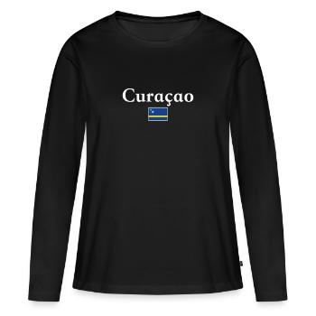 Drapeau de Curaçao - T-shirt manches longues Premium bio Femme - noir - Devant - Julia (174cm)