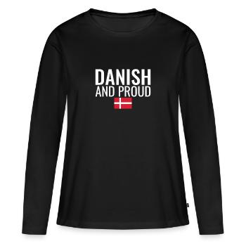 Danois Et Fier Danemark Drapeau Danois Danois - T-shirt manches longues Premium bio Femme - noir - Devant - Julia (174cm)